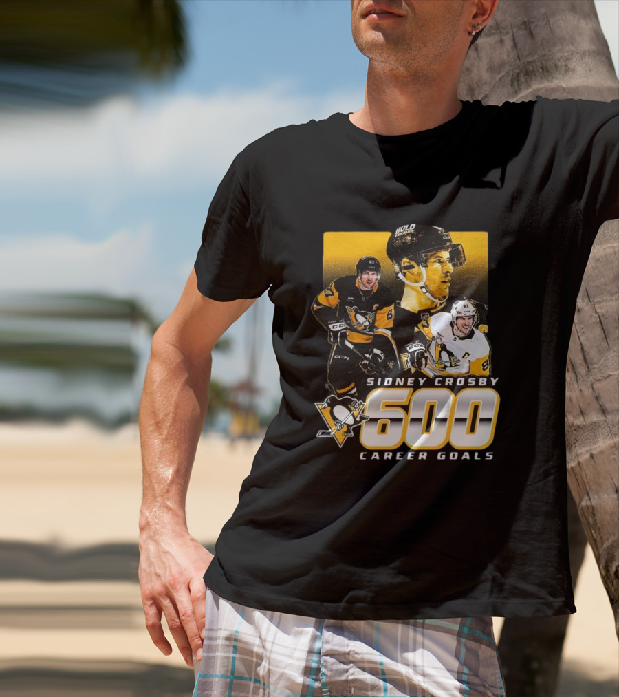 Sidney Crosby Pittsburgh Penguins 600 Career Goals NHL Achievement T-Shirt