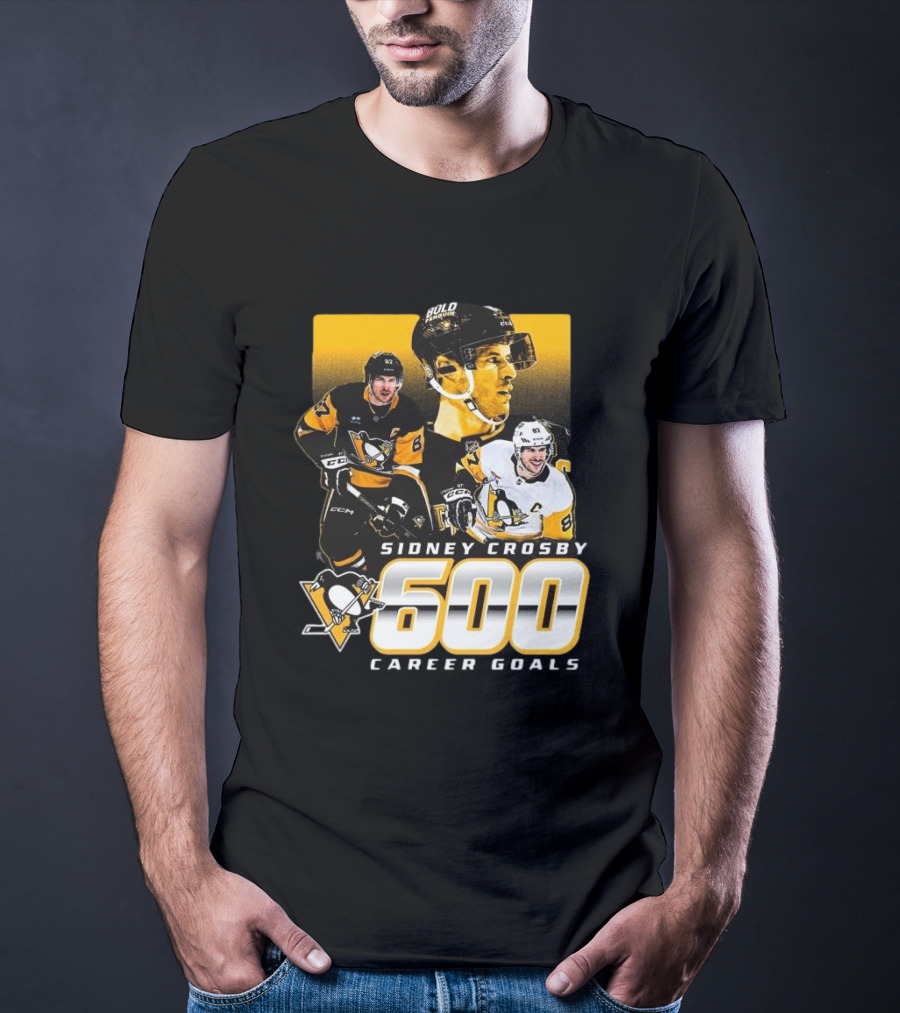 Sidney Crosby Pittsburgh Penguins 600 Career Goals NHL Achievement T-Shirt