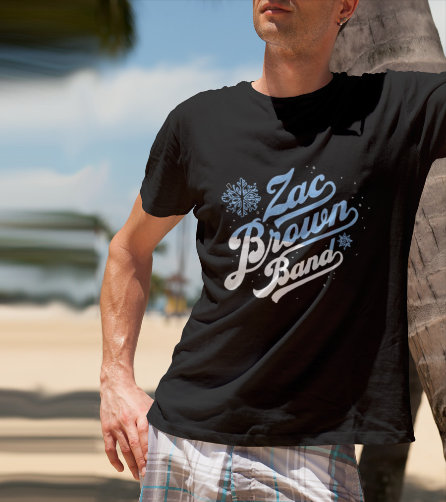 Zac Brown Band Snowflake Winter Black T-Shirt