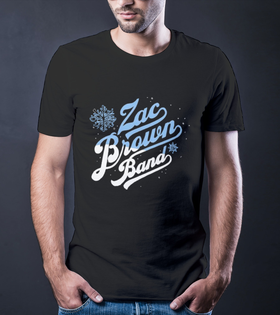 Zac Brown Band Snowflake Winter Black T-Shirt