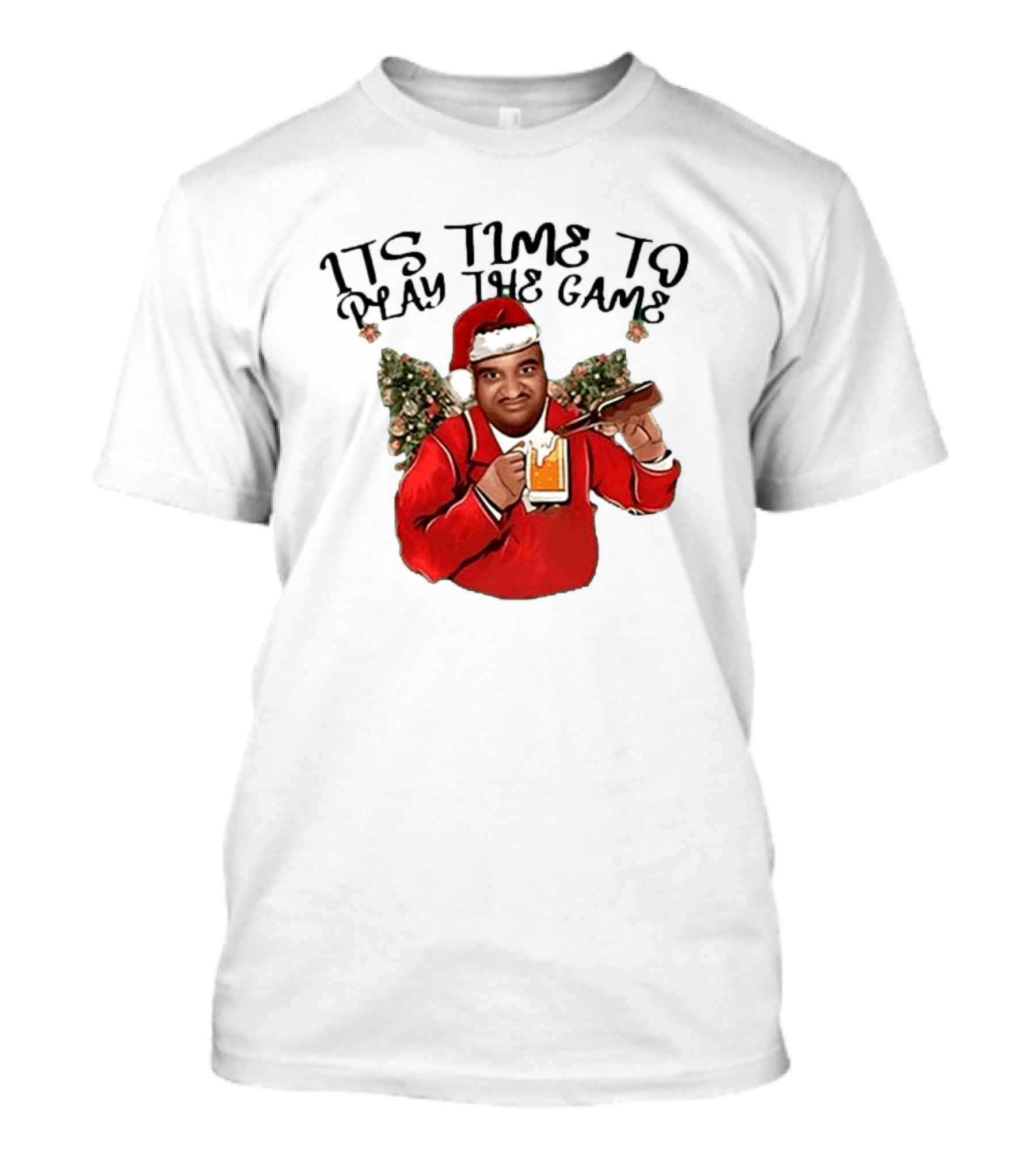 Marc Anderson It's Time To Play The Game Christmas Beer Santa T-Shirt