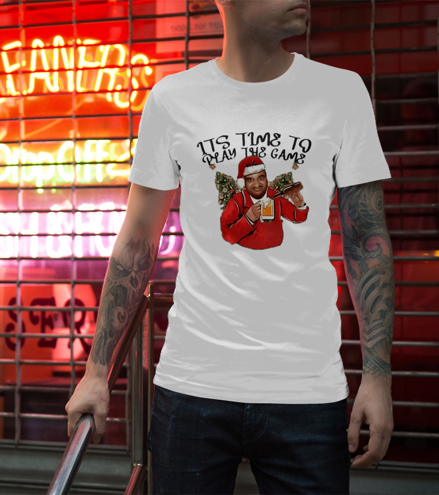 Marc Anderson It's Time To Play The Game Christmas Beer Santa T-Shirt