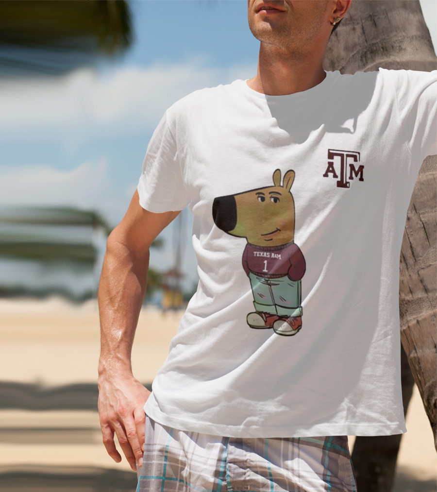 Texas A&M Aggies Chill Guy Character With A&M Logo And Jersey T-Shirt