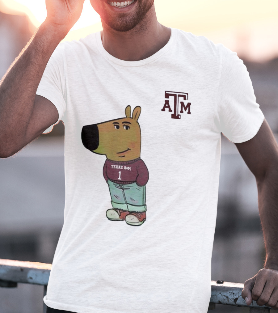 Texas A&M Aggies Chill Guy Character With A&M Logo And Jersey T-Shirt