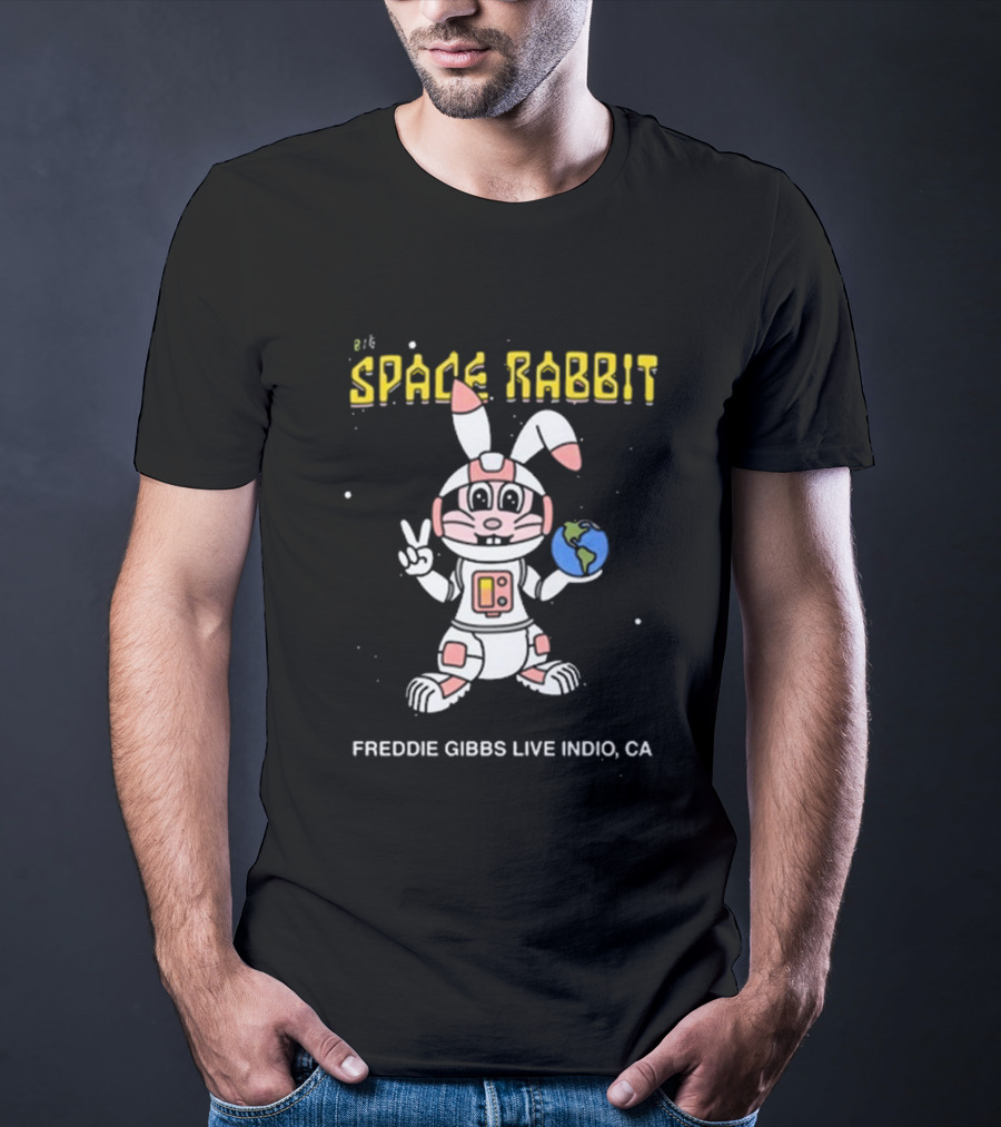 Space Rabbit Freddie Gibbs Live Indio CA Earth Character T-Shirt