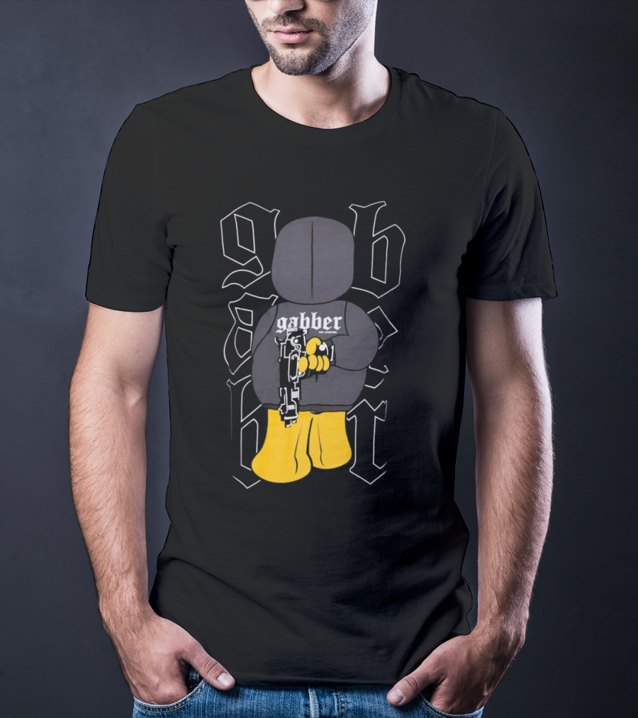 Paul Elstak Gabber Wanna Play Iconic Gabber Character With Toy Gun T-Shirt