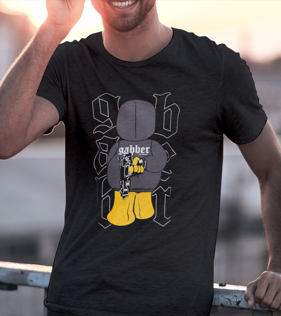 Paul Elstak Gabber Wanna Play Iconic Gabber Character With Toy Gun T-Shirt