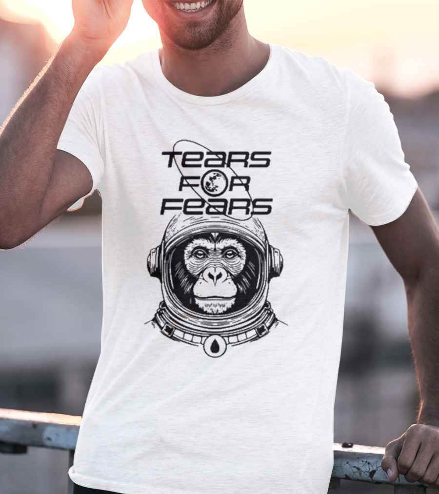 Tears For Fears Space Monkey Astronaut With Planet And Teardrop Helmet T-Shirt