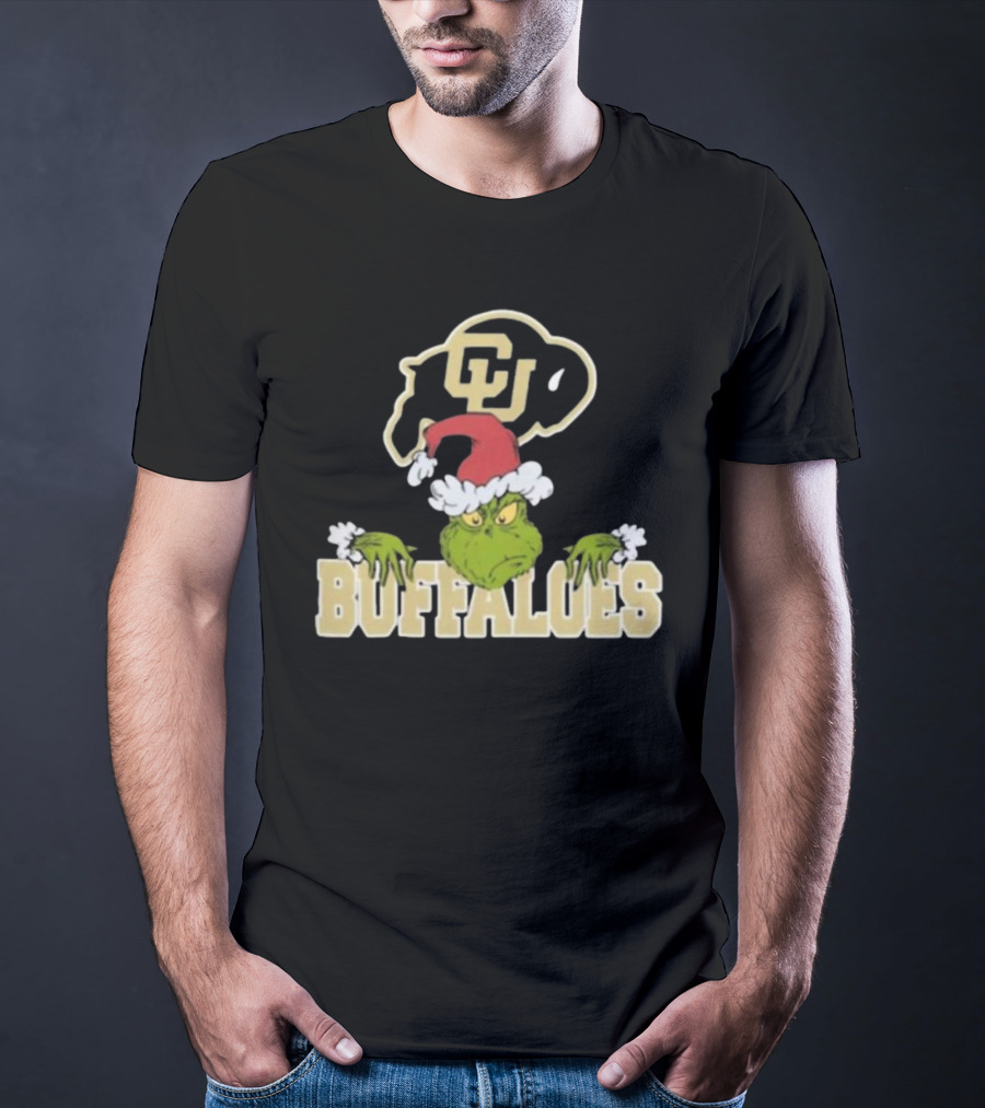 NCAA Colorado Buffaloes Grinch Christmas Football T-Shirt