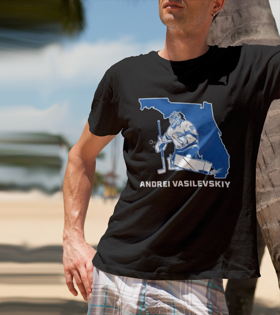 Andrei Vasilevskiy Tampa Bay Hockey Florida Map T-Shirt