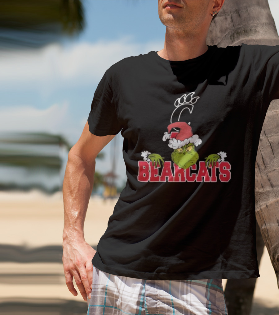 NCAA Cincinnati Bearcats Grinch Christmas Football T-Shirt