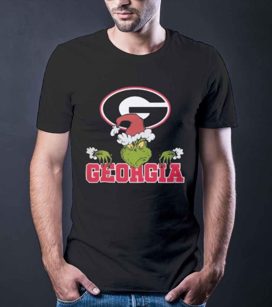 Georgia Bulldogs Grinch Christmas NCAA Football T-Shirt