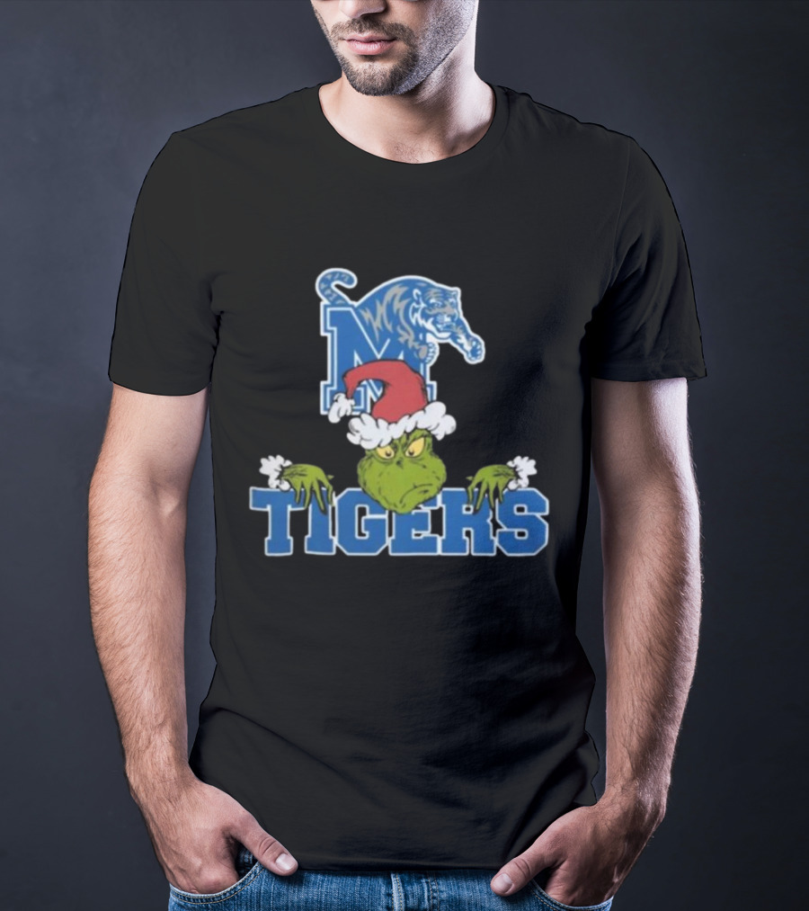Memphis Tigers Grinch Christmas Football NCAA T-Shirt