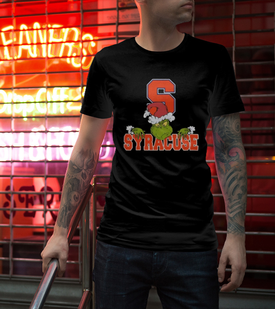 Syracuse Orange Grinch Christmas Football T-Shirt