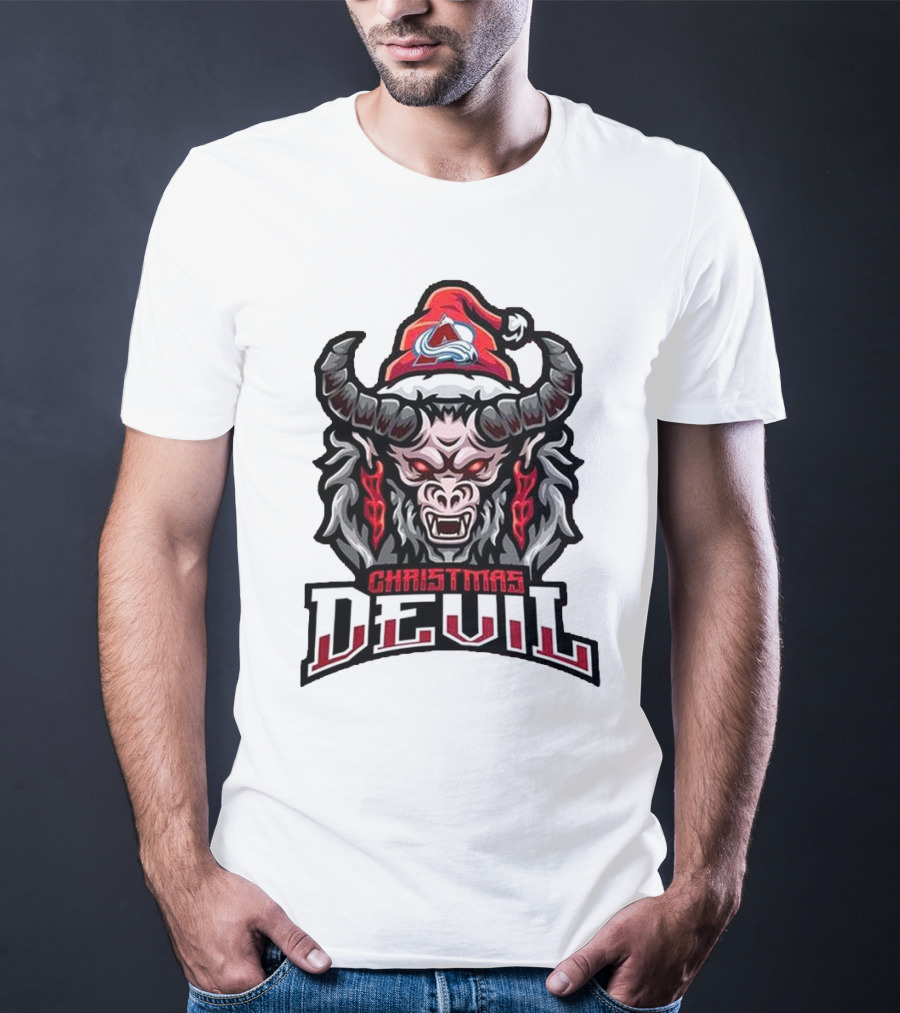 Christmas Devil Colorado Avalanche Krampus NHL Christmas T-Shirt