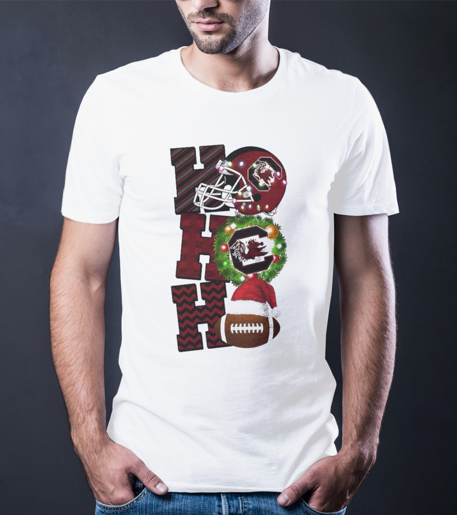 South Carolina Gamecocks Ho Ho Ho Christmas Football Game Day T-Shirt