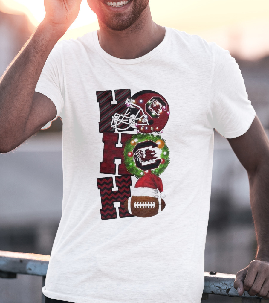 South Carolina Gamecocks Ho Ho Ho Christmas Football Game Day T-Shirt