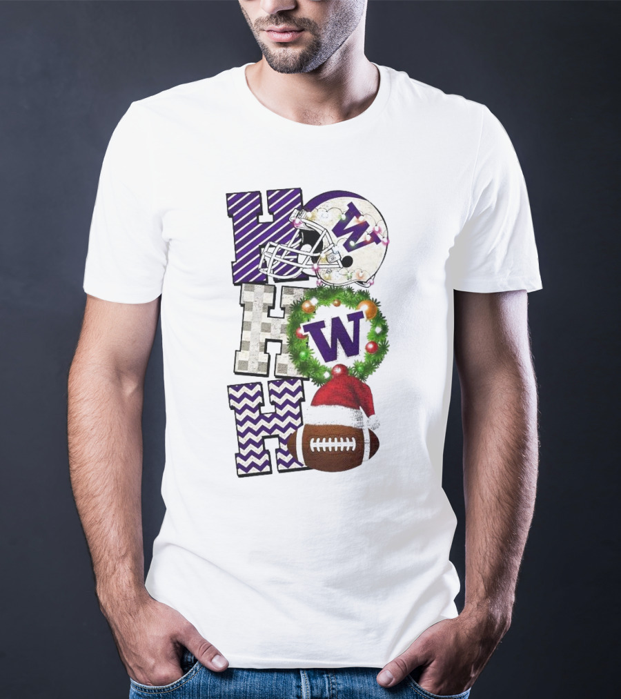Washington Huskies Football Ho Ho Ho Christmas Game Day T-Shirt