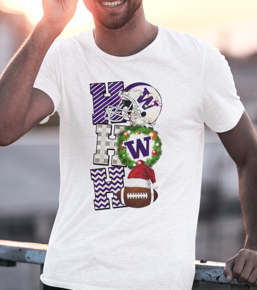 Washington Huskies Football Ho Ho Ho Christmas Game Day T-Shirt