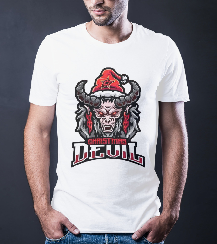 Dallas Stars NHL Krampus Christmas Devil Hockey T-Shirt
