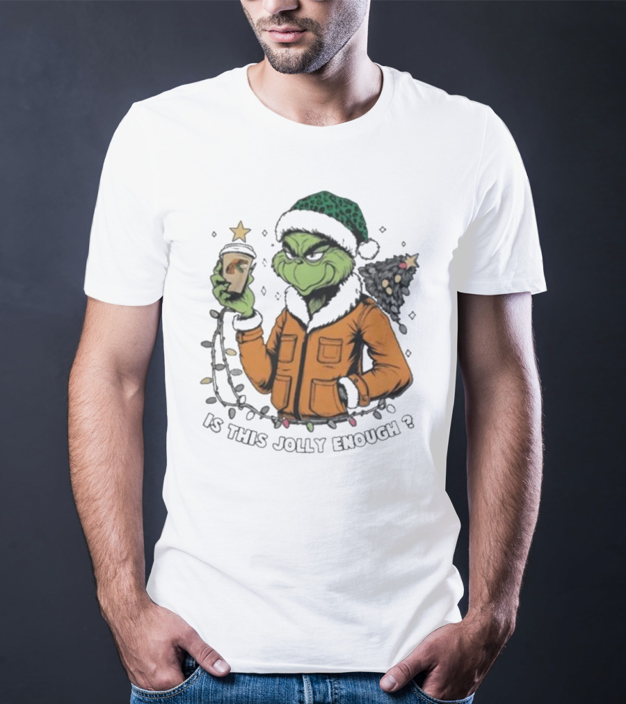 Florida A&M Rattlers X Santa Grinch Holding Coffee Is This Jolly Enough Merry Christmas T-Shirt