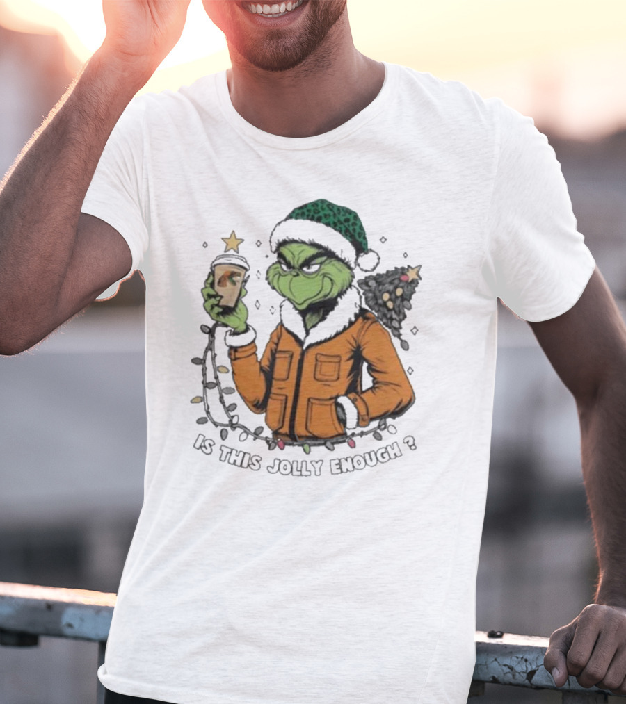 Florida A&M Rattlers X Santa Grinch Holding Coffee Is This Jolly Enough Merry Christmas T-Shirt