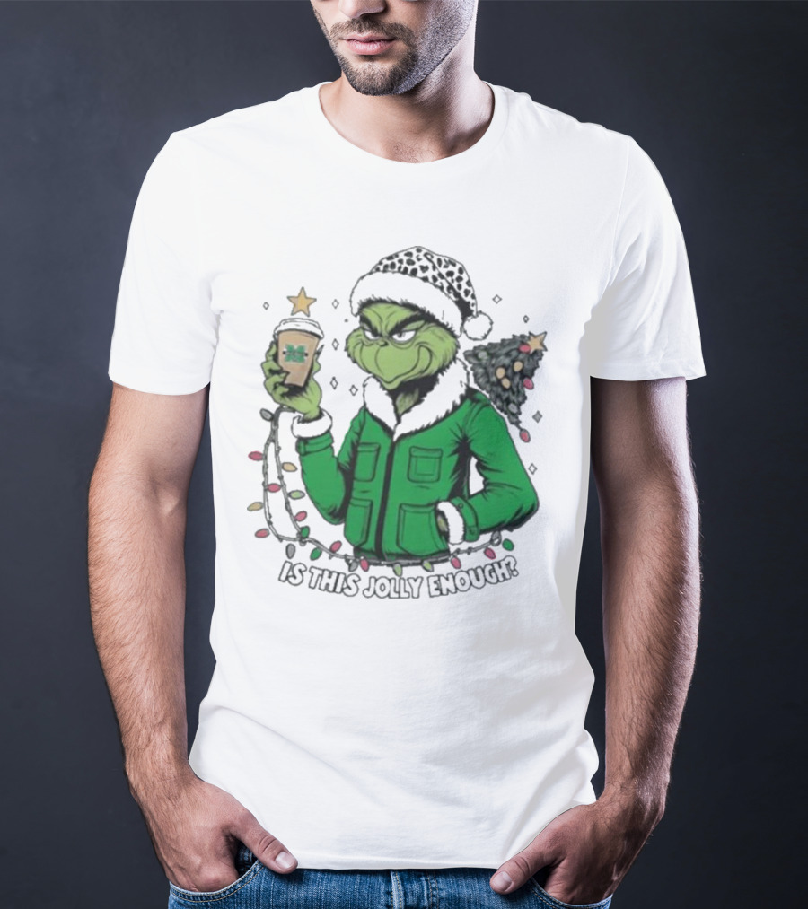 Marshall Thundering Herd Santa Grinch Is This Jolly Enough Merry Christmas T-Shirt