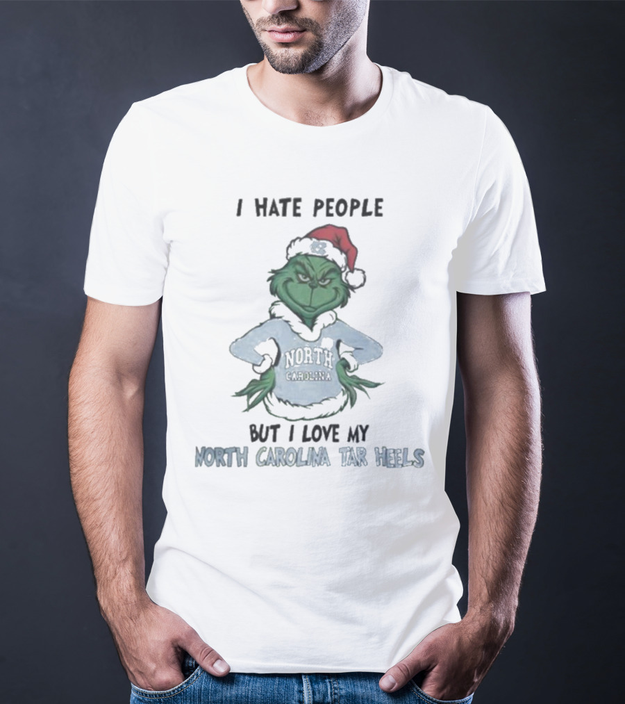 I Hate People Grinch Loves North Carolina Tar Heels Merry Christmas T-Shirt