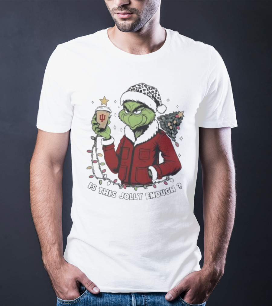 Indiana Hoosiers Grinch Is This Jolly Enough Merry Christmas T-Shirt
