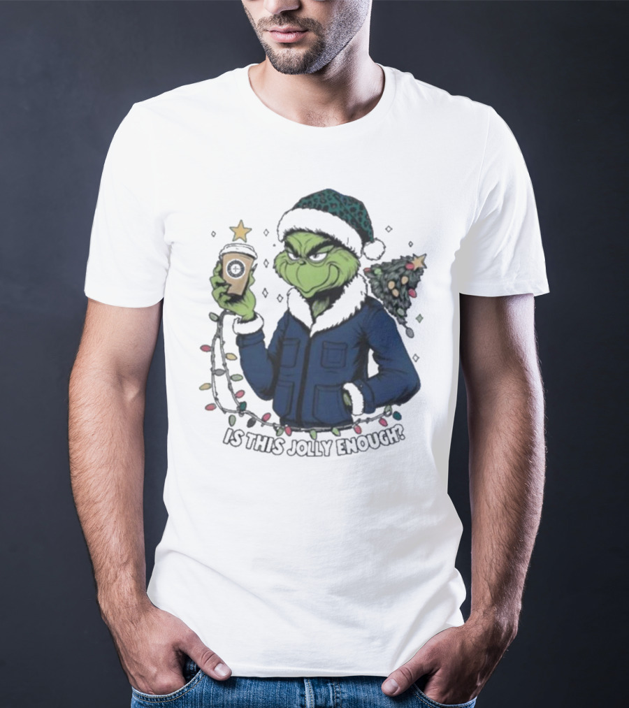 Seattle Mariners Grinch Christmas Jolly Enough Holiday Magic T-Shirt