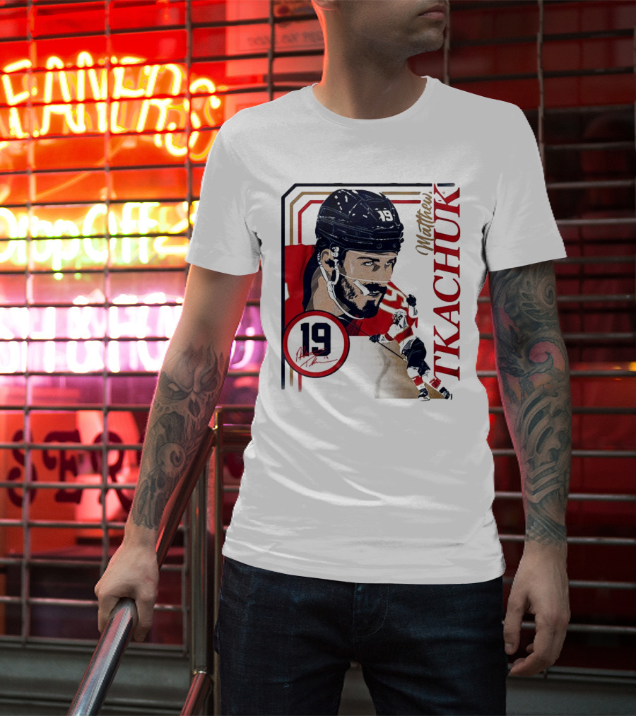 Matthew Tkachuk Number 19 Collage Frame Hockey T-Shirt