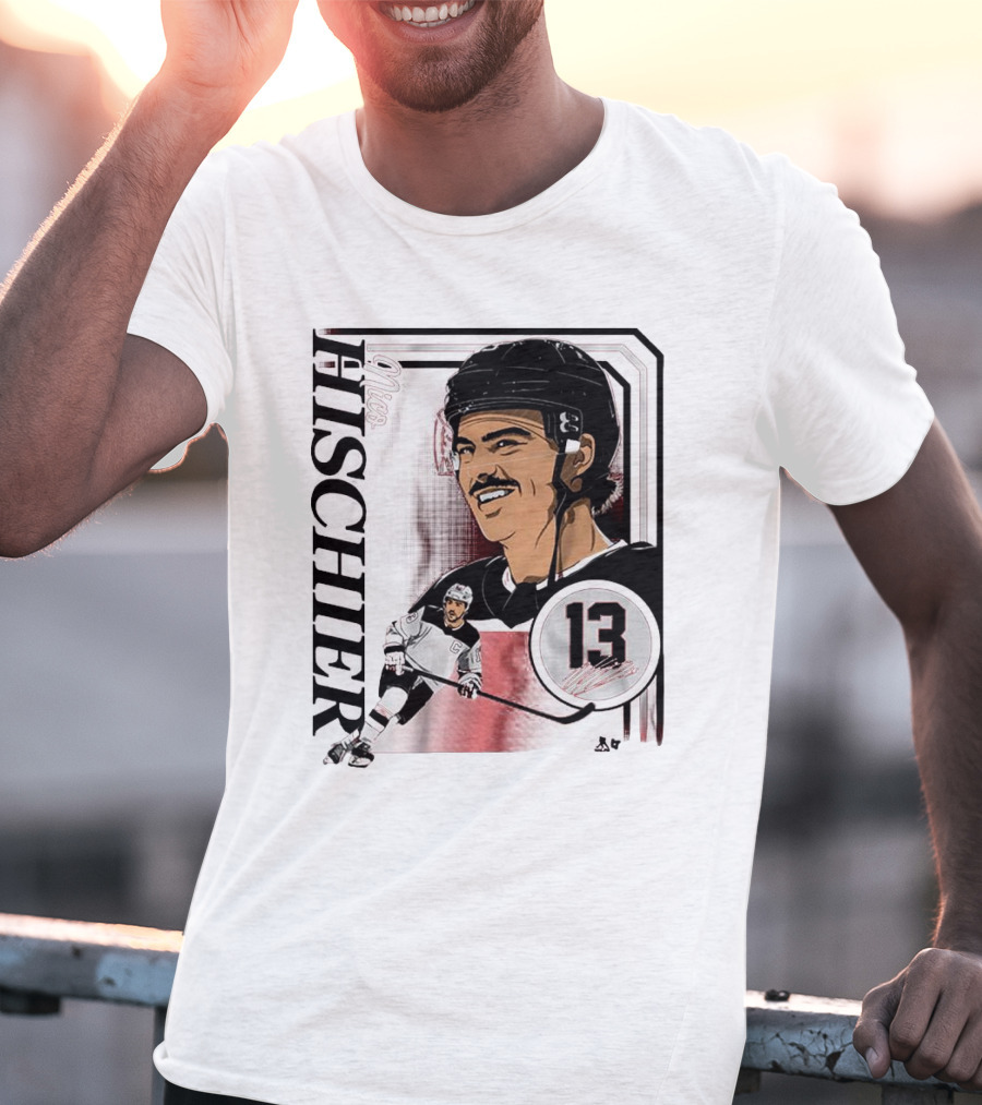 Nico Hischier Collage Frame Number 13 Hockey T-Shirt