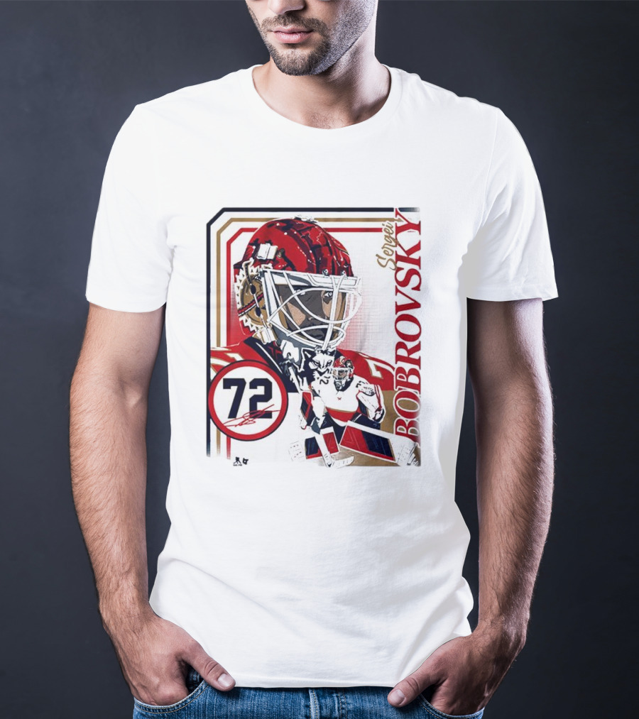 Sergei Bobrovsky 72 Collage Frame Hockey Goalie Mask Action Pose T-Shirt
