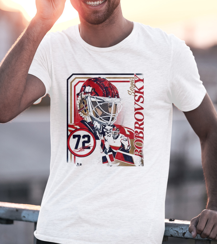 Sergei Bobrovsky 72 Collage Frame Hockey Goalie Mask Action Pose T-Shirt