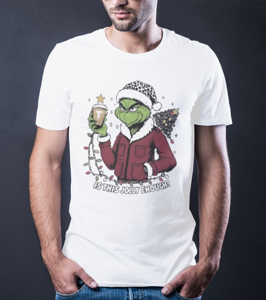 Troy Trojans X Grinch Santa Is This Jolly Enough Merry Christmas T-Shirt
