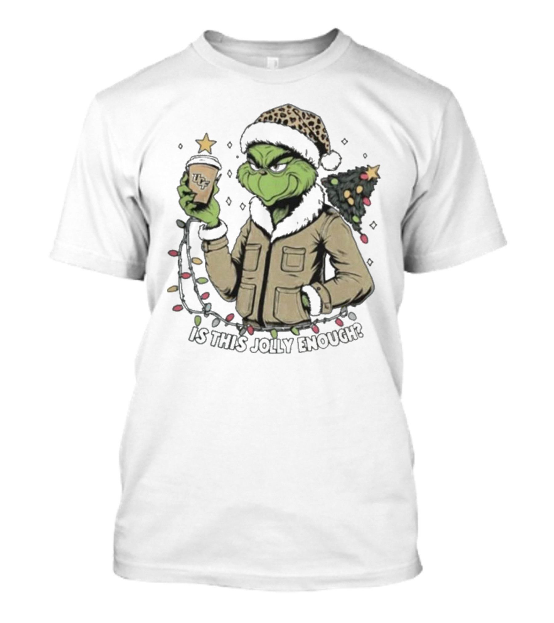 UCF Knights Grinch Santa Is This Jolly Enough Merry Christmas T-Shirt