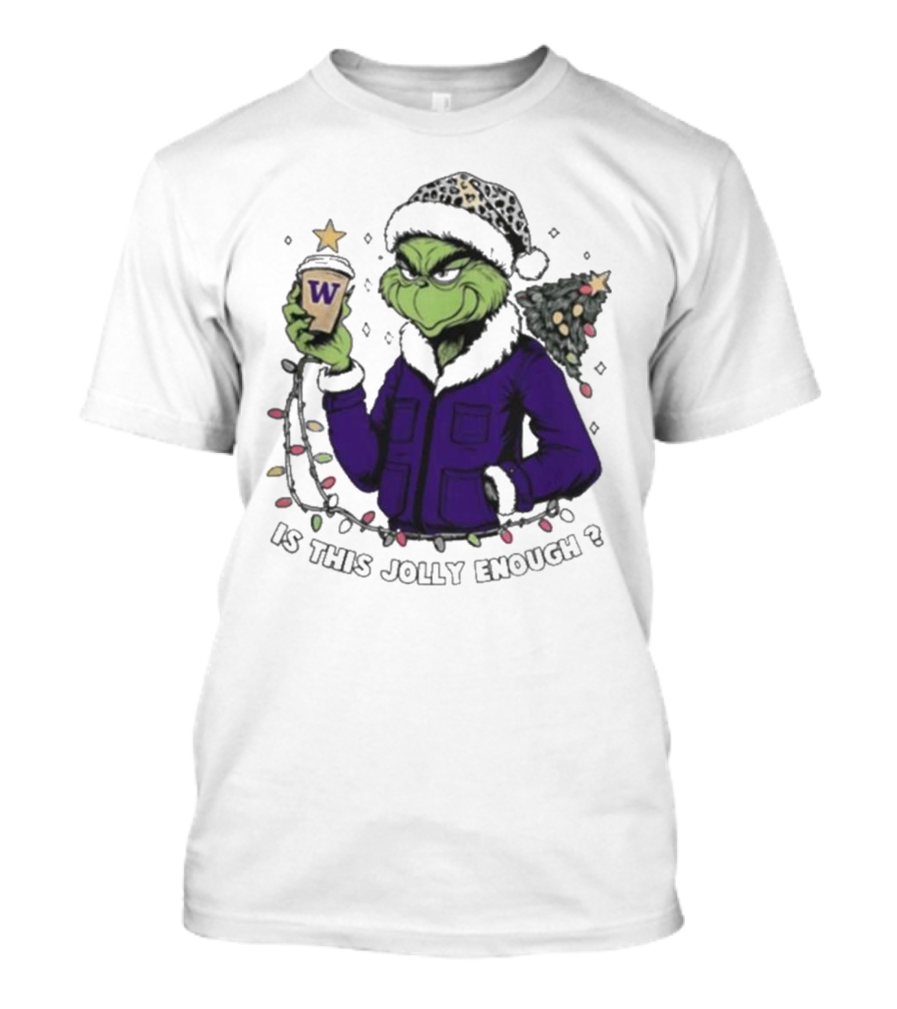 Washington Huskies Grinch Is This Jolly Enough Merry Christmas T-Shirt