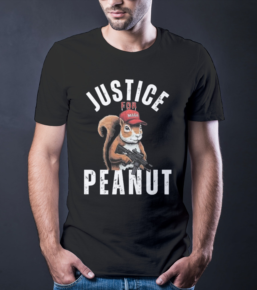 Justice For Peanut Maga Squirrel With Hat And Rifle T-Shirt