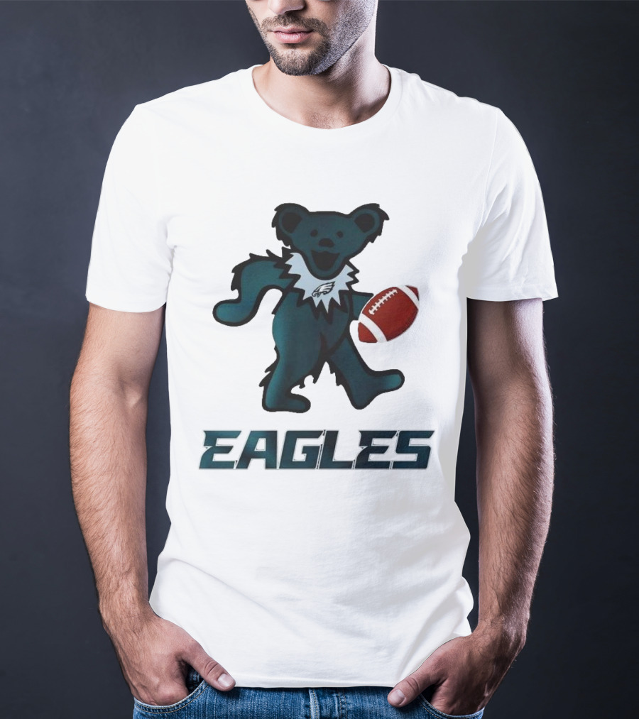 Eagles Football Bear With Grateful Dead Influence T-Shirt