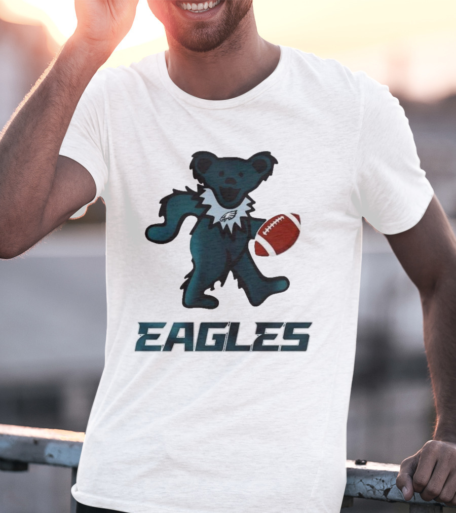 Eagles Football Bear With Grateful Dead Influence T-Shirt