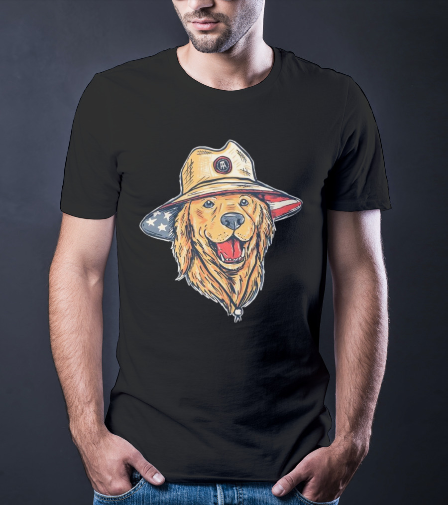 American Dog Bucket Hat USA Flag T-Shirt