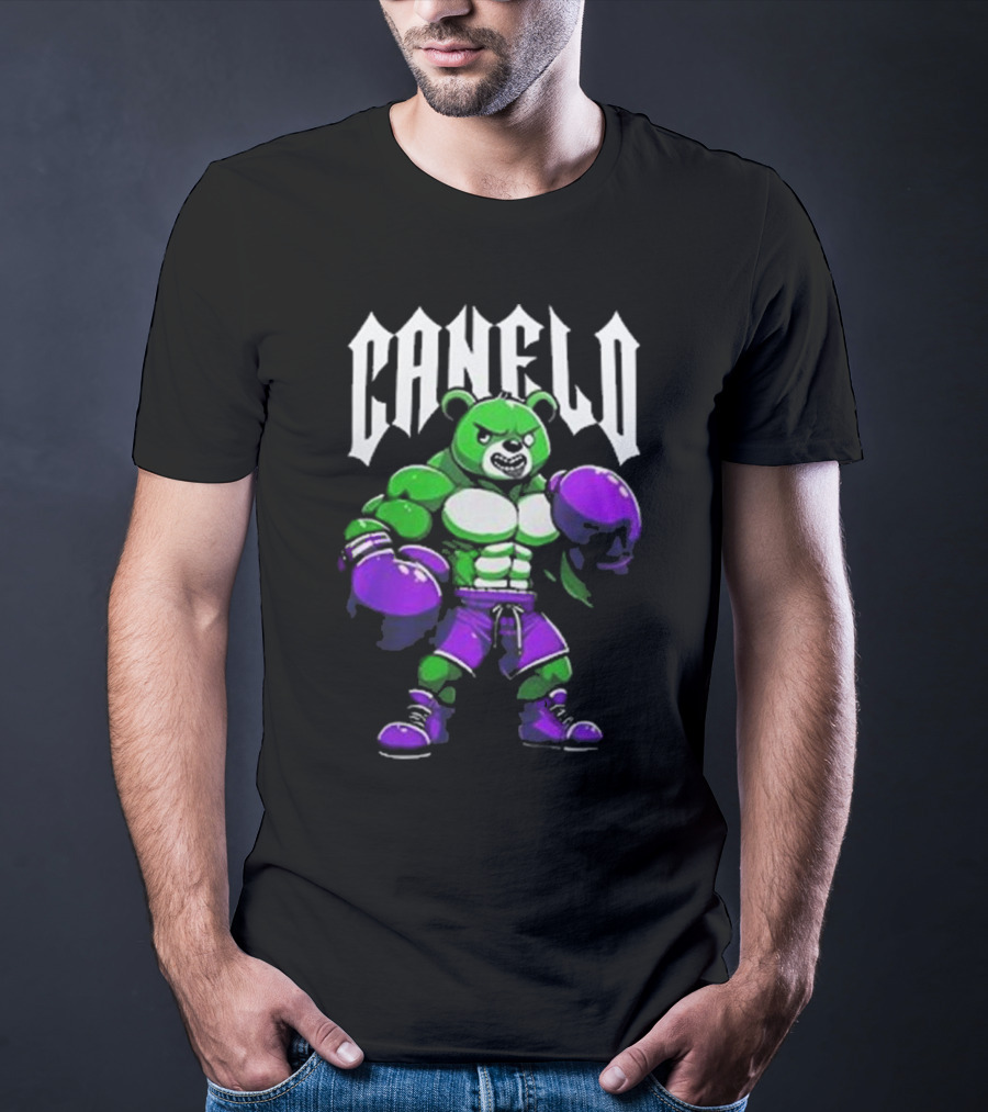 Canelo Boxing Bear In Green And Purple Gear T-Shirt