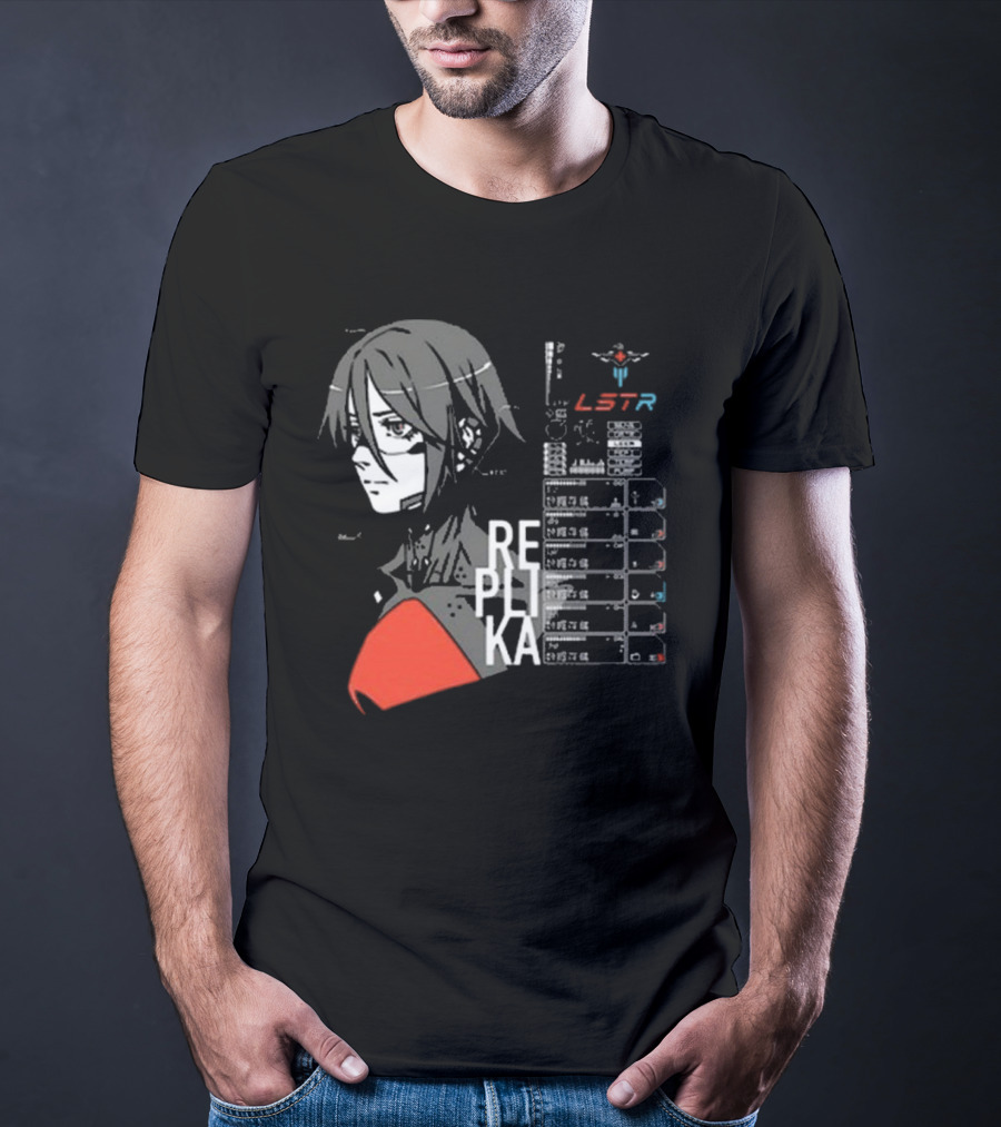 REPLIKA LSTR Wake Up Signalis Character Profile Black T-Shirt