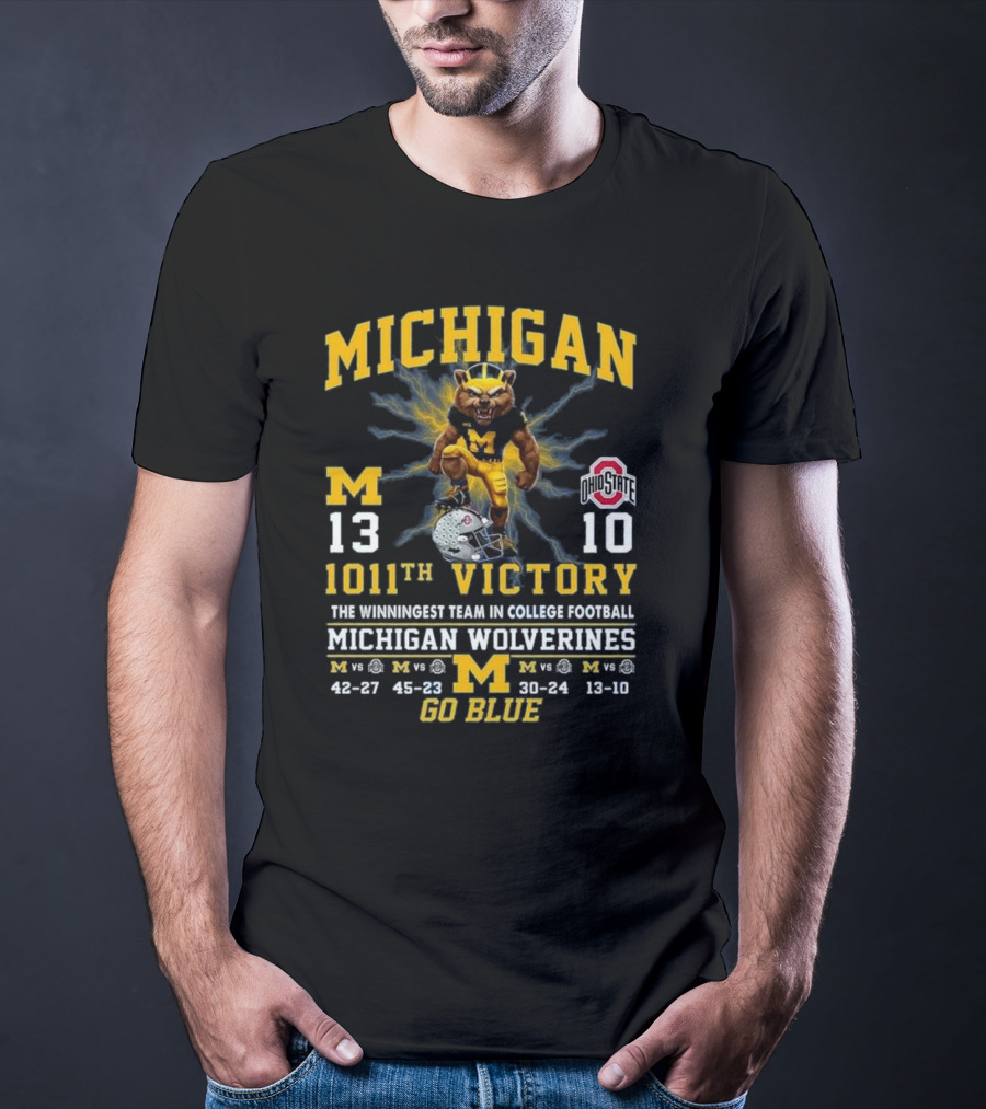 Michigan Wolverines 1011th Victory Over Ohio State The Winningest Team In College Football Go Blue T-Shirt