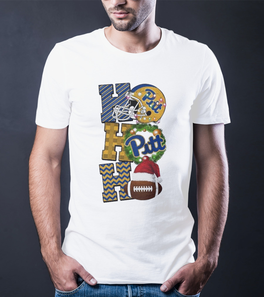 Pitt Christmas Game Day Ho Ho Ho Panthers Football T-Shirt