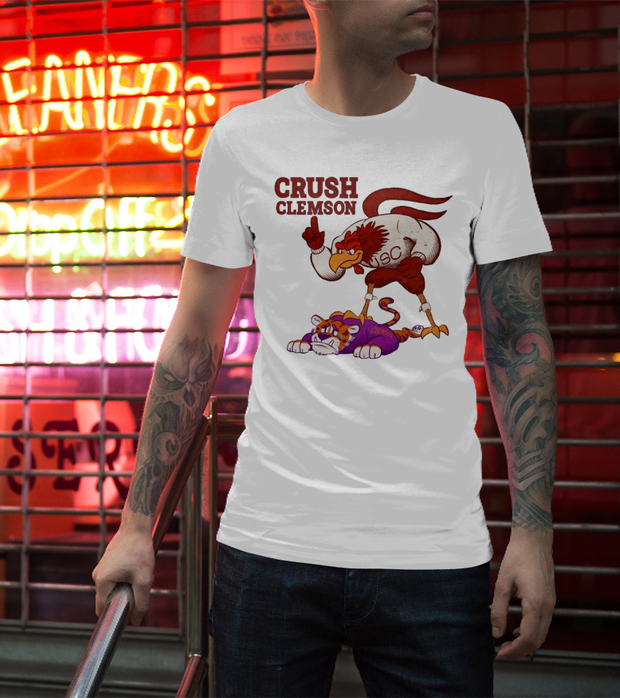 Crush Clemson USC Gamecocks Defeat Tigers Mascot T-Shirt