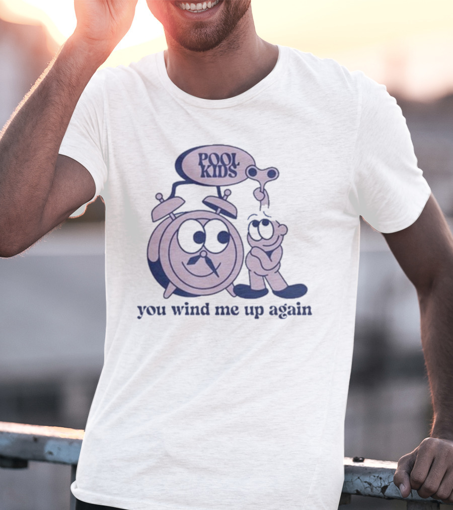 POOK KIDS Cartoon Clock Character You Wind Me Up Again T-Shirt