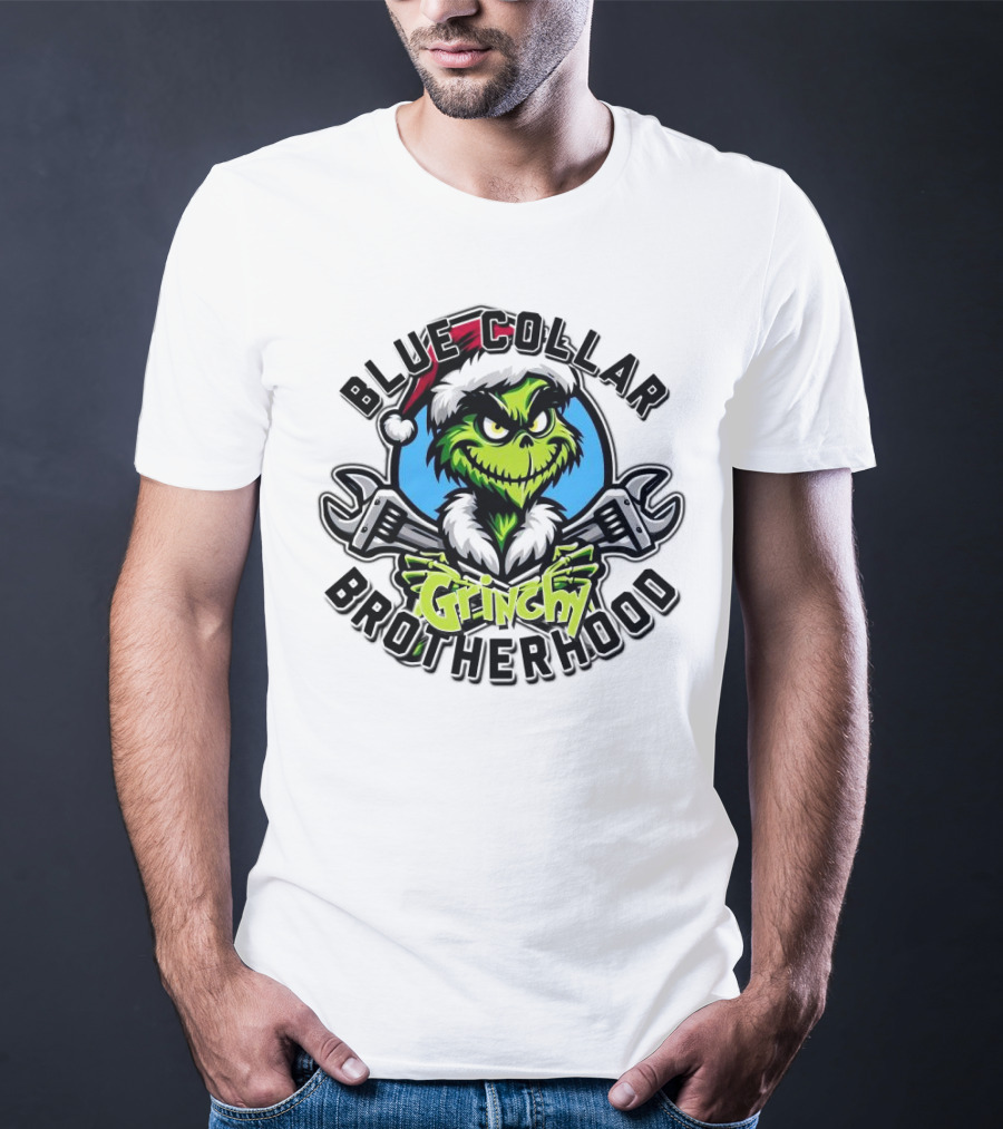 Blue Collar Grinchy Brotherhood Merry Christmas The Grinch T-Shirt