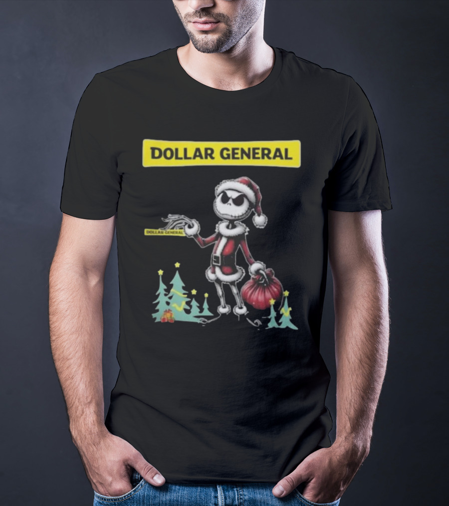 Santa Jack Skellington Dollar General Merry Christmas T-Shirt