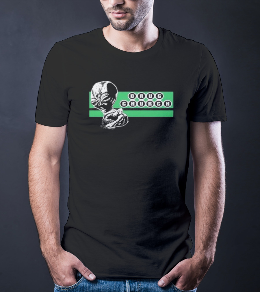 Drug Church Alien With Green Background T-Shirt